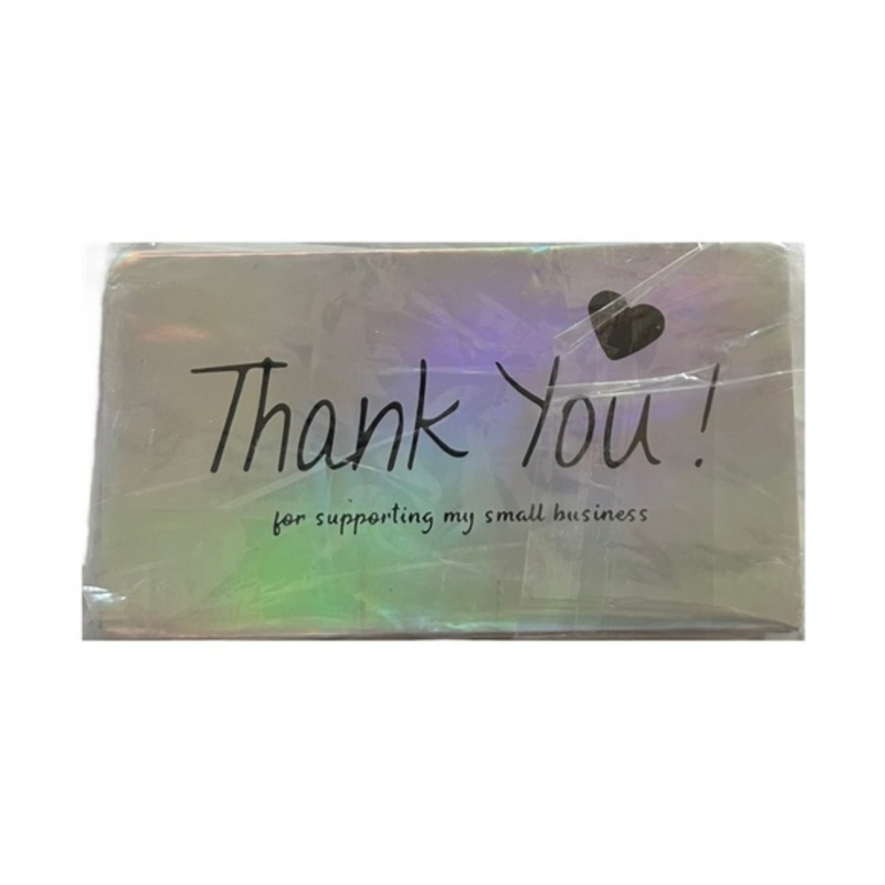 NEW - Thank You Business Cards‎ - Holographic - Single Heart - 50 pieces